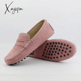 Xajzpa - Shoes Women 100% Genuine Leather Flat Casual Loafers Slip On Women’s Flats Moccasins