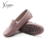 Xajzpa - Shoes Women 100% Genuine Leather Flat Casual Loafers Slip On Women’s Flats Moccasins