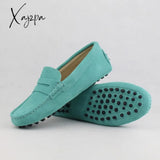 Xajzpa - Shoes Women 100% Genuine Leather Flat Casual Loafers Slip On Women’s Flats Moccasins