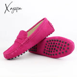 Xajzpa - Shoes Women 100% Genuine Leather Flat Casual Loafers Slip On Women’s Flats Moccasins