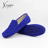 Xajzpa - Shoes Women 100% Genuine Leather Flat Casual Loafers Slip On Women’s Flats Moccasins