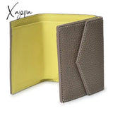 Xajzpa - Short Three Fold Leather Wallet New Fashion Women’s Cowhide Cabinet Color Contrast Multi