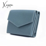 Xajzpa - Short Three Fold Leather Wallet New Fashion Women’s Cowhide Cabinet Color Contrast Multi