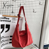 Xajzpa - Shoulder Bag Women Shopper Canvas Tote Female Solid Simple Large Capacity Crossbody Bags