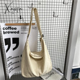 Xajzpa - Shoulder Bag Women Shopper Canvas Tote Female Solid Simple Large Capacity Crossbody Bags