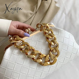 Xajzpa - Shoulder Bags Women 2023 Trend Woven Luxury Designer Handbags Purse Gold Thick Chain