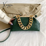 Xajzpa - Shoulder Bags Women 2023 Trend Woven Luxury Designer Handbags Purse Gold Thick Chain