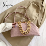 Xajzpa - Shoulder Bags Women 2023 Trend Woven Luxury Designer Handbags Purse Gold Thick Chain