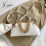 Xajzpa - Shoulder Bags Women 2023 Trend Woven Luxury Designer Handbags Purse Gold Thick Chain