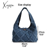 Xajzpa - Simple Denim Tote Bags For Women 2023 Fashion Solid Color Shoulder Autumn And Winter Girl