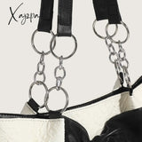 Xajzpa - Simple Tote Bag For Women 2023 Fashion Solid Color Shoulder With Bow Girl Metal Ring