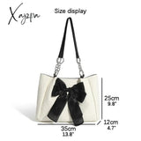 Xajzpa - Simple Tote Bag For Women 2023 Fashion Solid Color Shoulder With Bow Girl Metal Ring