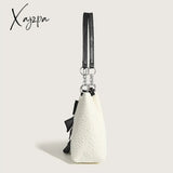 Xajzpa - Simple Tote Bag For Women 2023 Fashion Solid Color Shoulder With Bow Girl Metal Ring