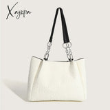 Xajzpa - Simple Tote Bag For Women 2023 Fashion Solid Color Shoulder With Bow Girl Metal Ring