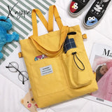 Xajzpa - Simple Women Package Print Cute Bear Canvas Bag Handbags Japanese Literary Shoulder Casual