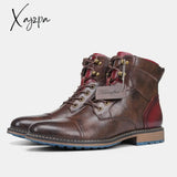 Xajzpa - Size 39~48 Boots Men Brand Fashion Comfortable Winter Leather #Al603C4