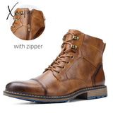 Xajzpa - Size 39~48 Boots Men Brand Fashion Comfortable Winter Leather #Al603C4 Brown 604 / 39