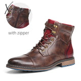 Xajzpa - Size 39~48 Boots Men Brand Fashion Comfortable Winter Leather #Al603C4 Red Brown 603 / 39