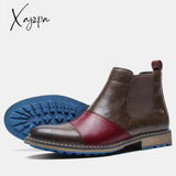 Xajzpa - Size 39~48 Boots Men Brand Fashion Comfortable Winter Leather #Al603C4 Red Brown 631 / 39