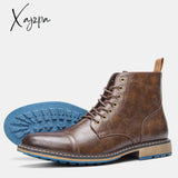 Xajzpa - Size 39~48 Boots Men Brand Fashion Comfortable Winter Leather #Al603C4 Red Brown 633 / 39