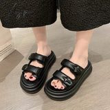 Xajzpa - Slippers For Women 2023 Summer New Fashion Designer Platform Female Solid Color Casual