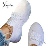 Xajzpa - Sneakers Shoes Fashion Lace Up Platform For Women’s Summer Plus Size Flat Mesh Sports