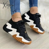 Xajzpa - Sneakers Women Shoes Fashion Tennis High Top Canvas Shoe Lace Up Breathable Casual Running