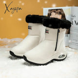 Xajzpa - Snow Boots Women Winter Platform Thigh High Flat Quality Keep Warm Black New Ladies