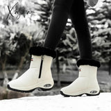 Xajzpa - Snow Boots Women Winter Platform Thigh High Flat Quality Keep Warm Black New Ladies