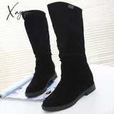 Xajzpa - Snow Boots Women Winter Shoes Casual Woman High Black Red Soft Comfortable Female Footwear