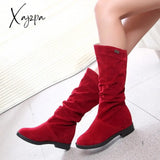 Xajzpa - Snow Boots Women Winter Shoes Casual Woman High Black Red Soft Comfortable Female Footwear