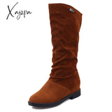 Xajzpa - Snow Boots Women Winter Shoes Casual Woman High Black Red Soft Comfortable Female Footwear