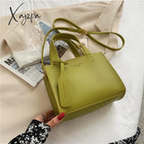 Xajzpa - Soft Pu Leather Crossbody Bags For Women New Solid Color Simple Shoulder Purses Female