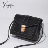 Xajzpa - Solid Color Crossbody Bag Lightweight Buckle Purse Shoulder Bags Black / M Women