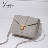 Xajzpa - Solid Color Crossbody Bag Lightweight Buckle Purse Shoulder Bags Gray / M Women