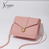 Xajzpa - Solid Color Crossbody Bag Lightweight Buckle Purse Shoulder Bags Pink / M Women