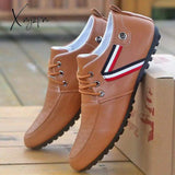 Xajzpa - Solid Color Non-Slip Men Driving Shoes Spring Autumn New Leather Breathable Men’s Peas