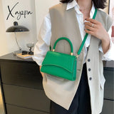 Xajzpa - Solid Pu Leather Shoulder Bag Fashion Designer Handbags Top Handle Bags For Women Casual