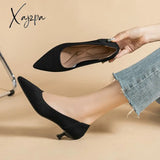 Xajzpa - Spring And Autumn Women’s Large Shoes 2023 High Heels Solid Color Knitted Breathable