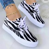 Xajzpa - Spring Autumn Fashion Canvas Shoes Women’s Mix Colors Ladies Lace Up Comfy Casual 43
