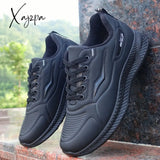 Xajzpa - Spring Autumn Sneakers Leather Waterproof Sports Shoes Men’s Casual Thick Rubber Soles