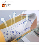 Xajzpa - Spring Autumn Women Flats Genuine Leather Shoes Slip On Ballet Print Woman Moccasins