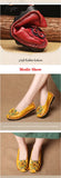 Xajzpa - Spring Leather Shoes Women Flats New Style Flower Genuine For Female Casual Woman Loafers