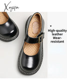 Xajzpa - Spring New Arrival Japanese Style Vintage Buckle Mary Janes Shoes Women’s Shallow Mouth