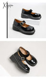 Xajzpa - Spring New Arrival Japanese Style Vintage Buckle Mary Janes Shoes Women’s Shallow Mouth