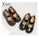 Xajzpa - Spring New Arrival Japanese Style Vintage Buckle Mary Janes Shoes Women’s Shallow Mouth