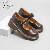 Xajzpa - Spring New Arrival Japanese Style Vintage Buckle Mary Janes Shoes Women’s Shallow Mouth