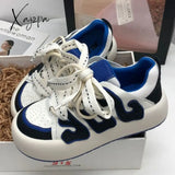 Xajzpa - Spring New Flat Platform White Vulcanize Shoes Women Casual Sports Sneakers Canvas Running Tennis Basket Lolita