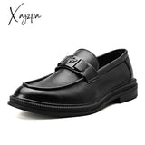 Xajzpa - Spring Summer Style Mens Loafers For Wedding Party Dance Black Brown Genuine Leather Slip