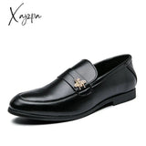 Xajzpa - Spring Summer Style Mens Loafers For Wedding Party Dance Black Brown Genuine Leather Slip